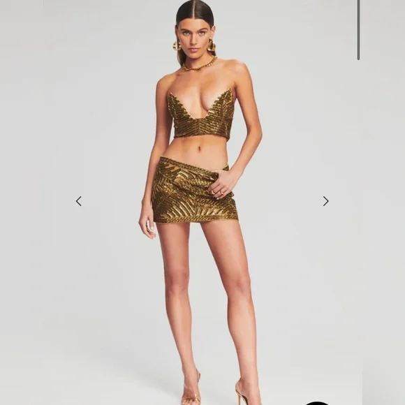 Retrofete Sequin Top & Skirt Size XS - Picture 3 of 13